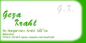 geza krahl business card